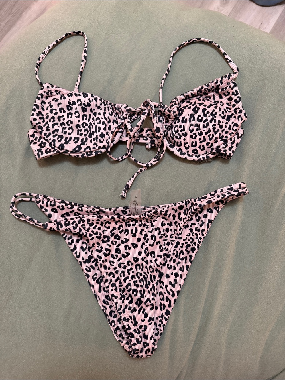 Pink Leopard Bikini Set Size Medium
